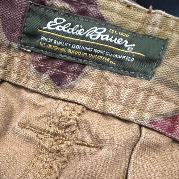 EDDIE BAUER Tan Wide Leg Cotton Mid Rise Casual Pant 6 - Picture 10 of 10